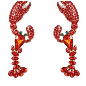 🦞 Betsey Johnson NEW Multi crystal lobster earrings 🦞